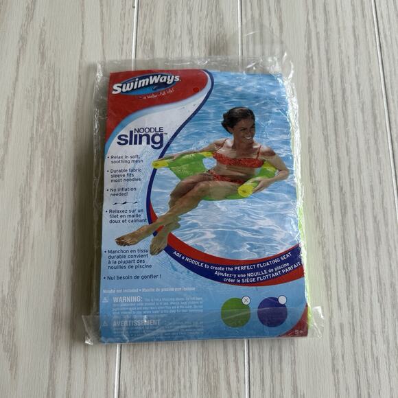 SwimWays Noodle Sling Floating Mesh Pool Chair 1 Pack, Green - Picture 1 of 2